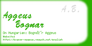 aggeus bognar business card